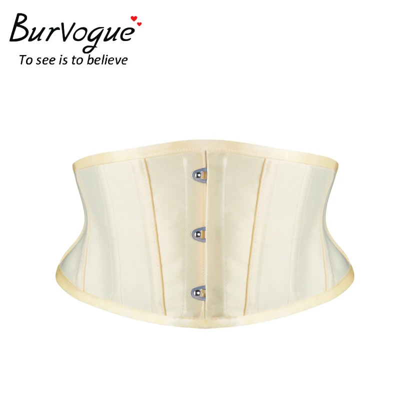 Burvogue, женские корсеты для тренировок, для похудения, пояс, короткий торс, атласный корсет под грудь, сексуальный, на шнуровке, бюстье и корсеты