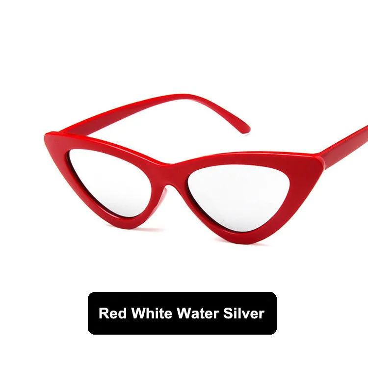 Женские солнцезащитные очки Zonnebril Dames, кошачий глаз, винтажная большая оправа, тени для сексуальных дам, солнцезащитные очки, очки Oculos De Sol G13 - Цвет линз: red water silver