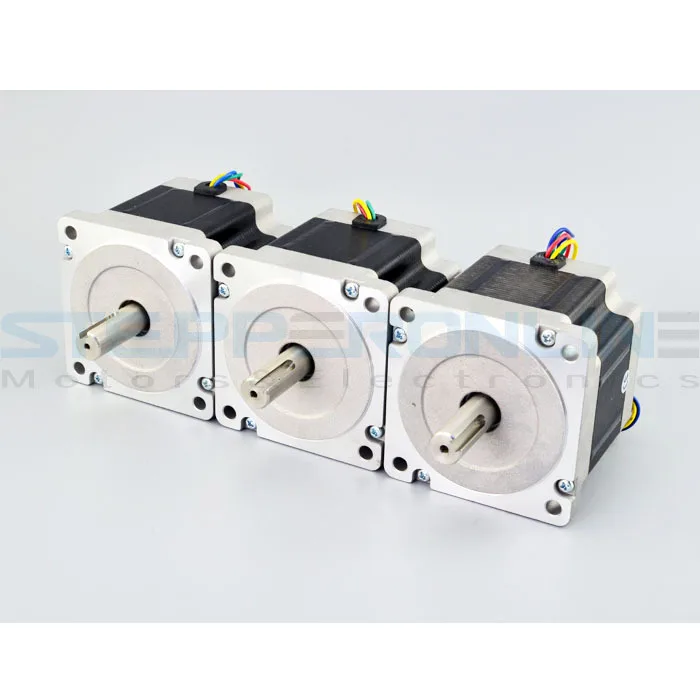 

3PCS Nema34 Stepper Motor 4-lead 80mm 5.5A 4.5Nm(637oz.in) Key Way Shaft for CNC Milling Machine