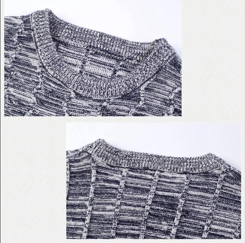 Men's Knitted Sweaters Casual Crew Neck Long Sleeve Loose Winter Warm Pullover Sweater Tops (5)
