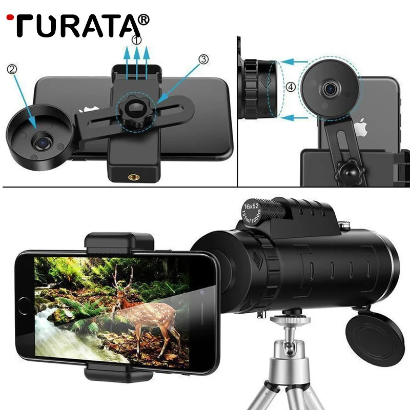 TURATA Universal Monocular Telescope Smartphones Lenses