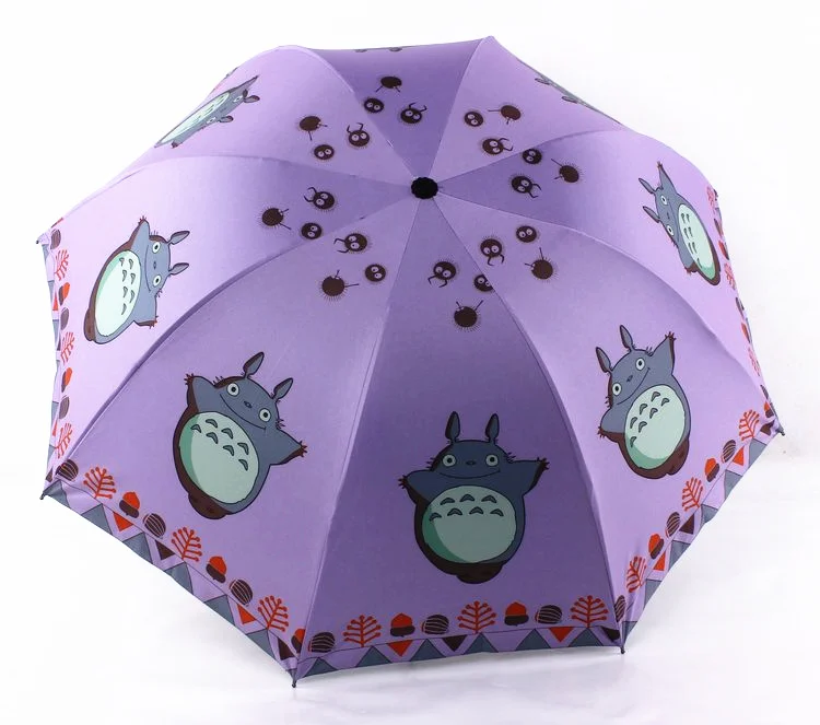Зонт от дождя Totoro, складной зонт от дождя и солнца с рисунком из мультфильма, Зонт от дождя и солнца с защитой от ультрафиолета, Ветрозащитный Зонт Totoro Paraplu Regen Vrouwen
