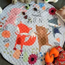 Skyleshine детские игровые коврики игрушки сумка для хранения круглые ковры большой брезентовый коврик лиса и кролики детские игрушки S2708