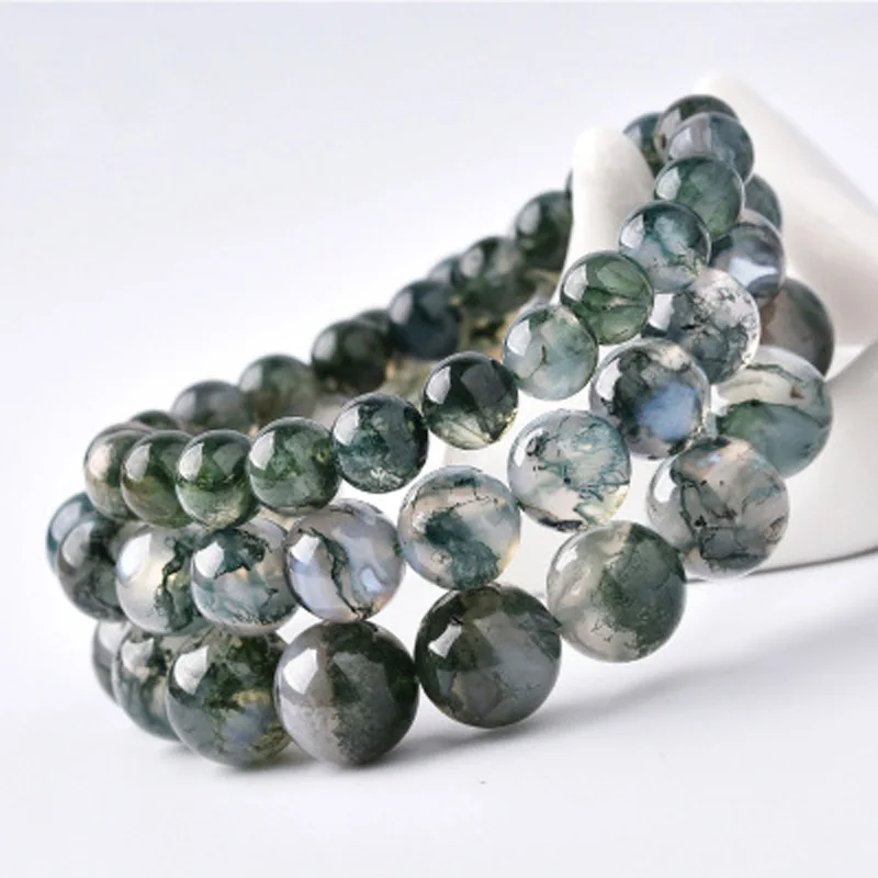 Натуральный Моховой Агат браслет с драгоценными камнями ювелирный браслет для женщин для подарка оптом