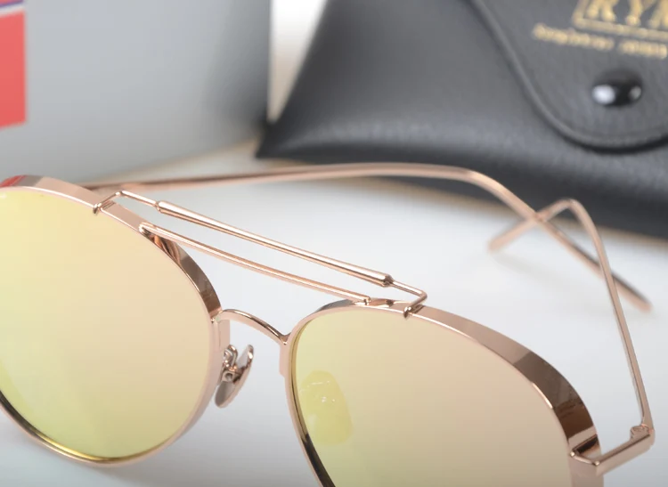 Sonnenbrille Oculos silver De Weibliche Pilot Black Marke Für Spiegel Mode 2018 Runde Gold Fahren pink Luxus Sol Rose Frauen F41fntqHw