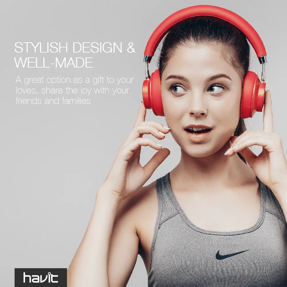 Наушники HAVIT Bluetooth 4 1 эргономичный дизайн шумоподавление 3D стереогарнитура с