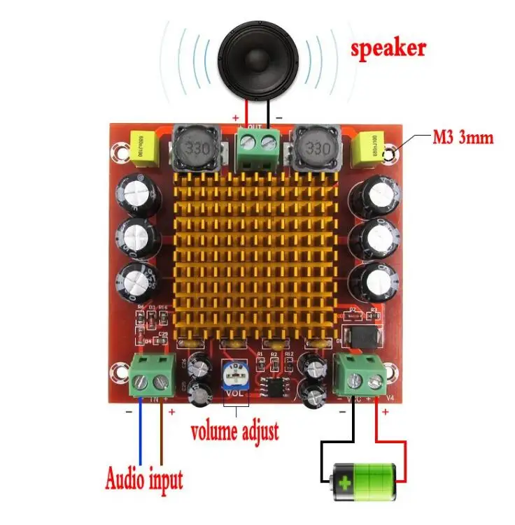 DC 12V 24V 150W TPA3116DA моноканальный цифровой усилитель мощности аудио Плата