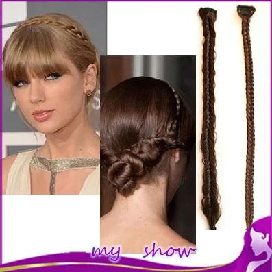 Fish Bone Hair Braid Twist Fringe Piece Lady Twist Braided Costume