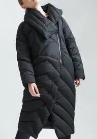 Горячая новинка модное высококачественное Женское пальто длинное утолщенное асимметричное Женское пальто - Цвет: Черный