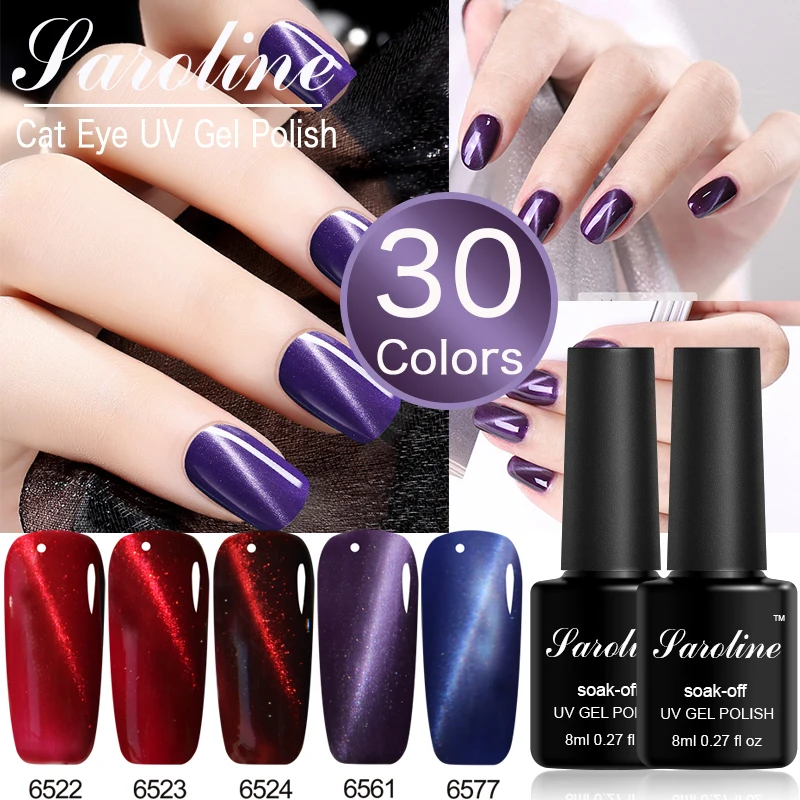 

Saroline 3D Chameleon Magnet Cat Eye Nail Gel Polish Varnish Semi Permanent Soak Off UV Led lamp Cat Eyes Art Nail Gel Polish