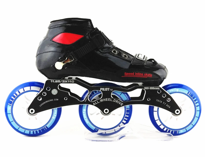 المهنية سباق سرعة التزلج أحذية النساء الرجال كبير 3 عجلات حذاء تزلج بعجلات 110 ملليمتر الأسطوانة مضمنة التزلج الأحذية بالغين أطفال أحذية