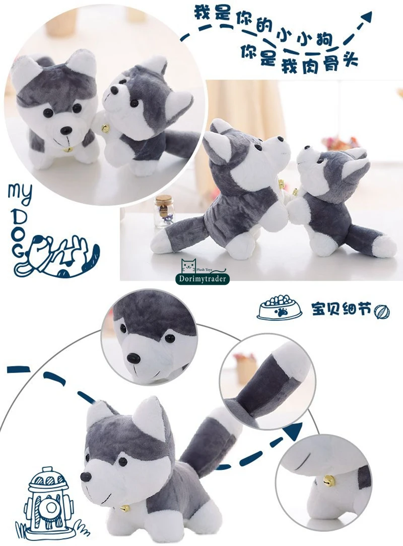 Dorimytrader 90cm Giant Simulated Animal Husky Plush Toy 35'' Large Stuffed Cartoon Dogs Doll Kids Play Toy Baby Present DY61509 (19)
