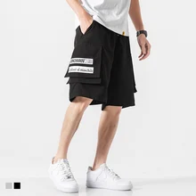 Весна и лето новая Корейская версия прилива malecomfortablehighqualityбольшой Карман Простой Хлопок Свободный Повседневный Комбинезон