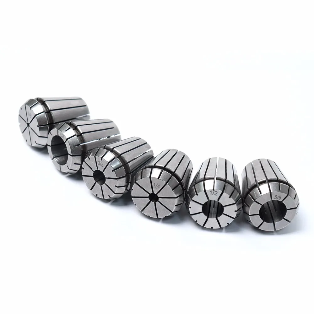 

US Stock Warehouse 6Pcs CNC ER32 Precision Collet 1/2'' To 5/8'' 65 Steel Collet Chuck Tool For CNC Milling Drilling