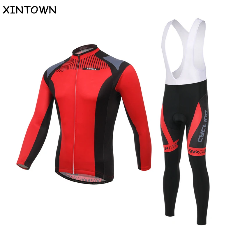 XINTOWN Red Ropa Ciclismo Bike Bicycle Jersey (bib) pants Suit Women