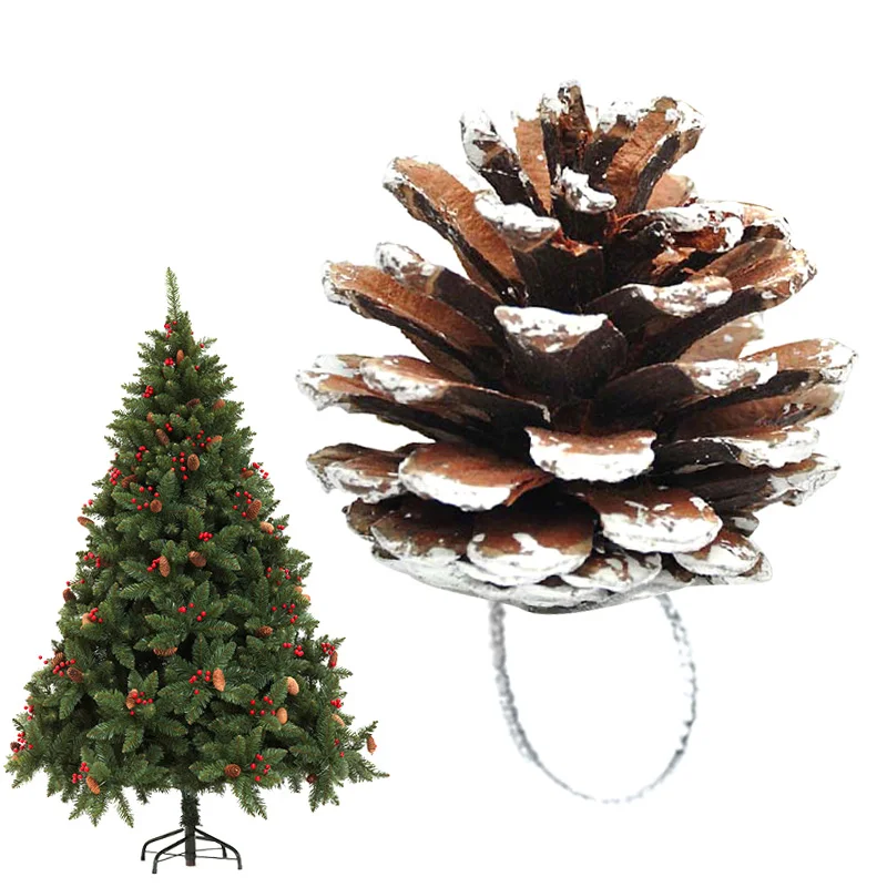 

6 Pcs Christmas 5cm Pine Cones Pendant with String Natural Wood Christmas Tree Decoration @ YJS Dropship