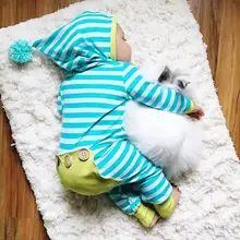 

Long Sleeve Baby Rompers 2018 New Striped Cotton Newborn Clothing Hooded Casual Baby Boys Girls Jumpsuits Spring Infant Costume