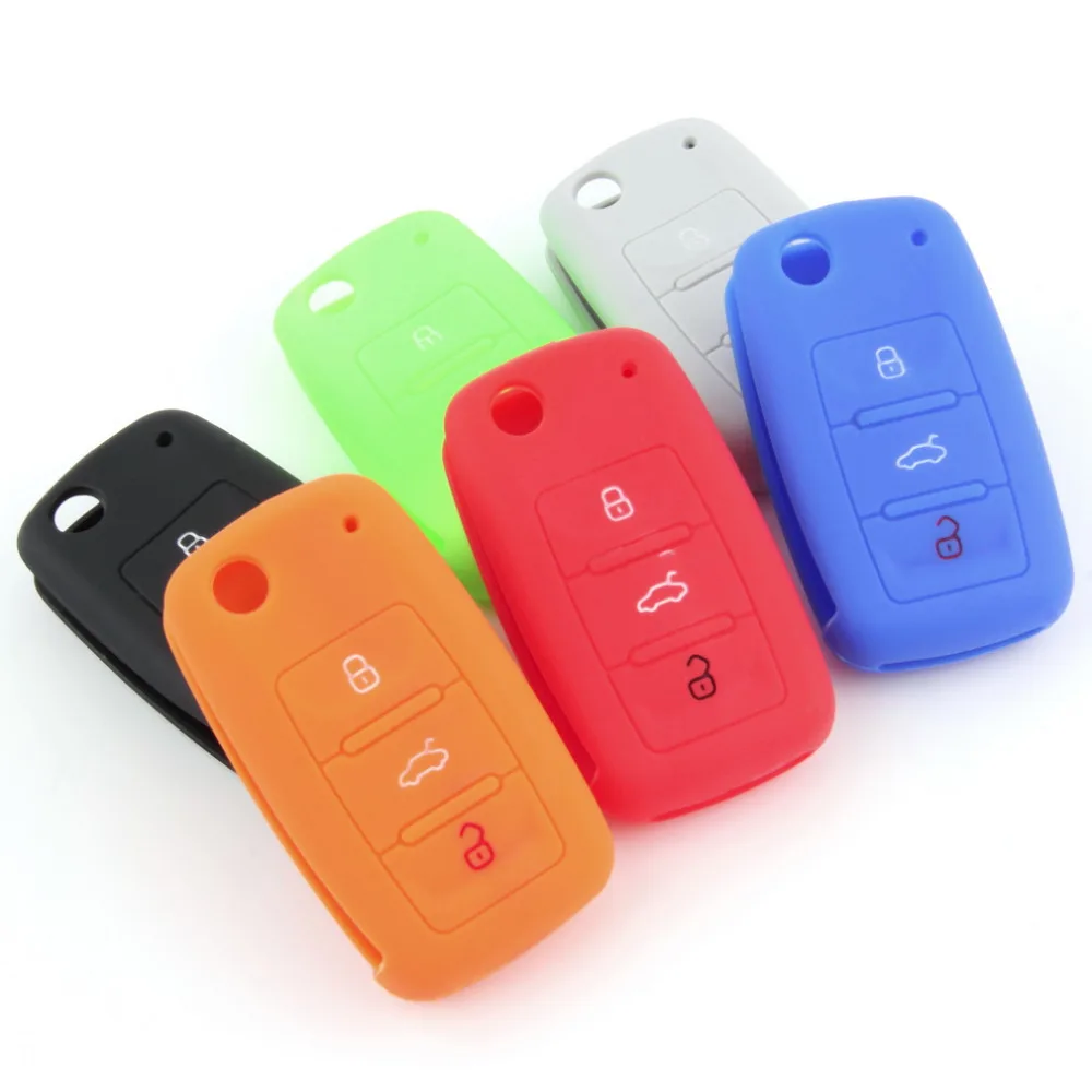 

Silicone Car Auto Key Cover Case Car Keychain For Remote Control For Volkswagen VW Series New Drop Shipping