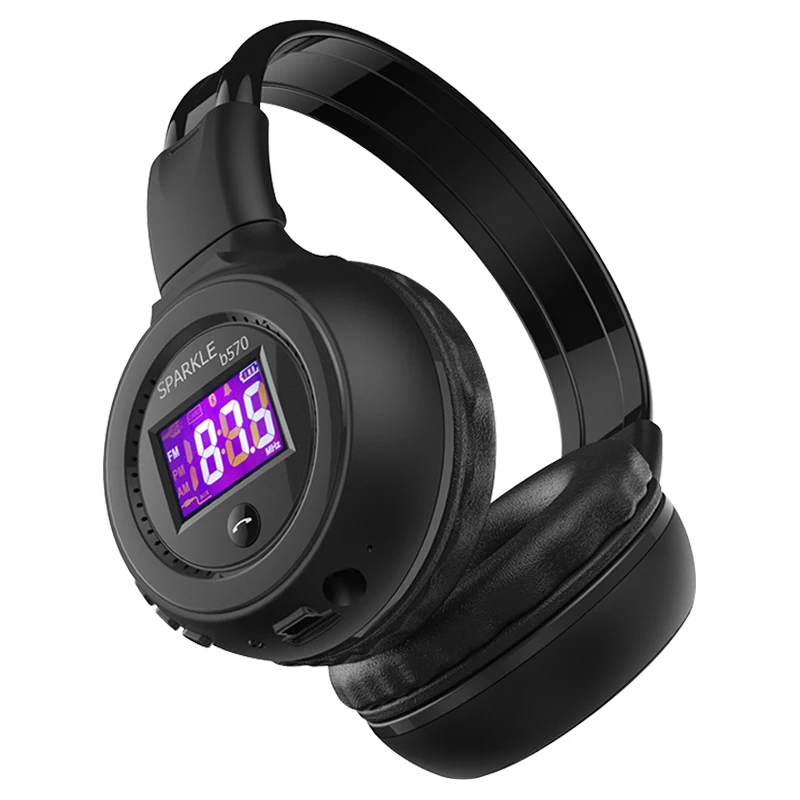 Zealot B570 Bluetooth наушники складные Hifi стерео беспроводные с ЖК дисплеем гарнитура fm
