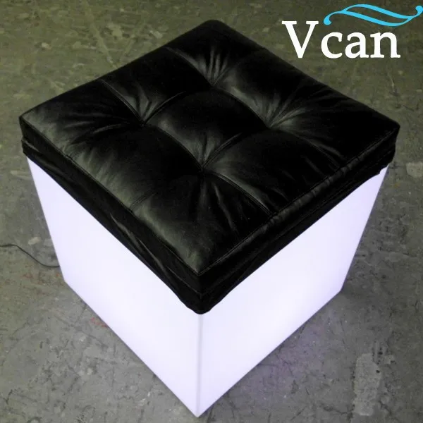 Светодиодный перезаряжаемый аккумулятор работает более 8 часов изменение цвета дистанционное управление куб стул с подушкой VC-A3838