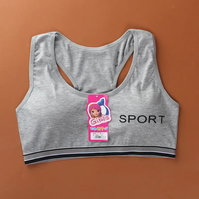 Teenageer Girls Sports Bra Gym Underwear Wireless Teenager Bra with Chest Pad Cotton Young Girls Training Bra