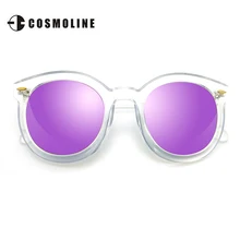 2017 Summer Vintage Round Sunglasses Women PC Mirrored Lens Brand Designer Retro Sun Glasses Polarized Mirror Sun Glasses 9059