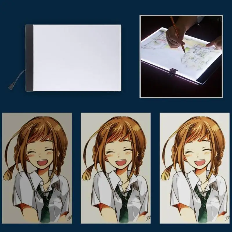 

Ultra Bright USB Digital Tablets LED A4 Paper LED Copy Pad Art Drawing Tracing Stencil Writing Board Touch Type Artist Plate