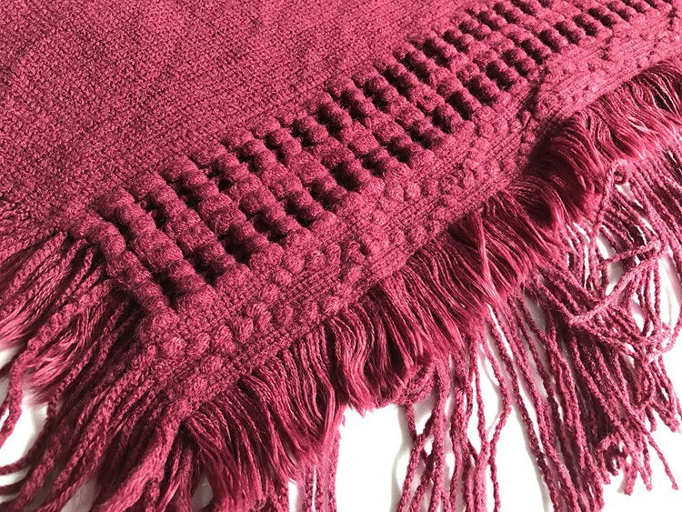 Wholesale YDIRi Jbersee Poncho Winter Scarf 2018 Women's Luxury Brand Winter Scarf Warm Acrylic Scarves Women Fashion Tassels Pashmina WN029