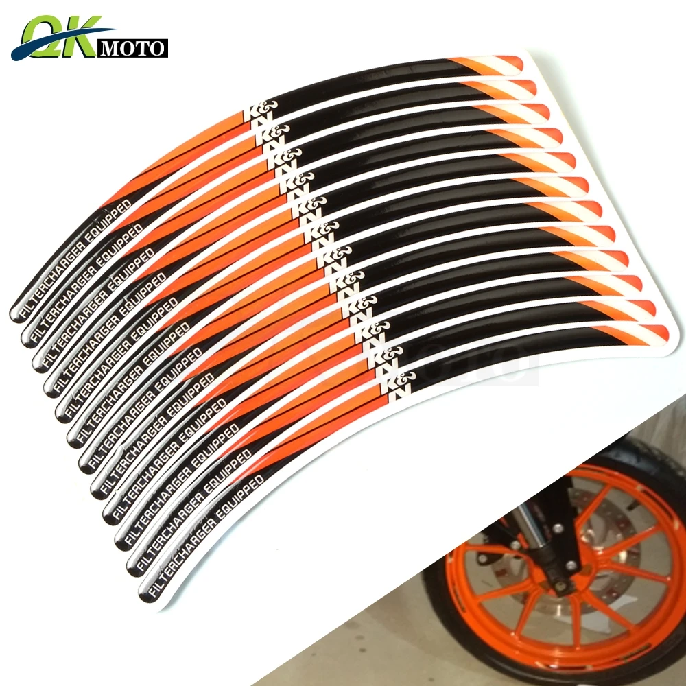 Motorcycle 17/18inch Wheel Sticker Hub Rim Stripe Reflective Decal