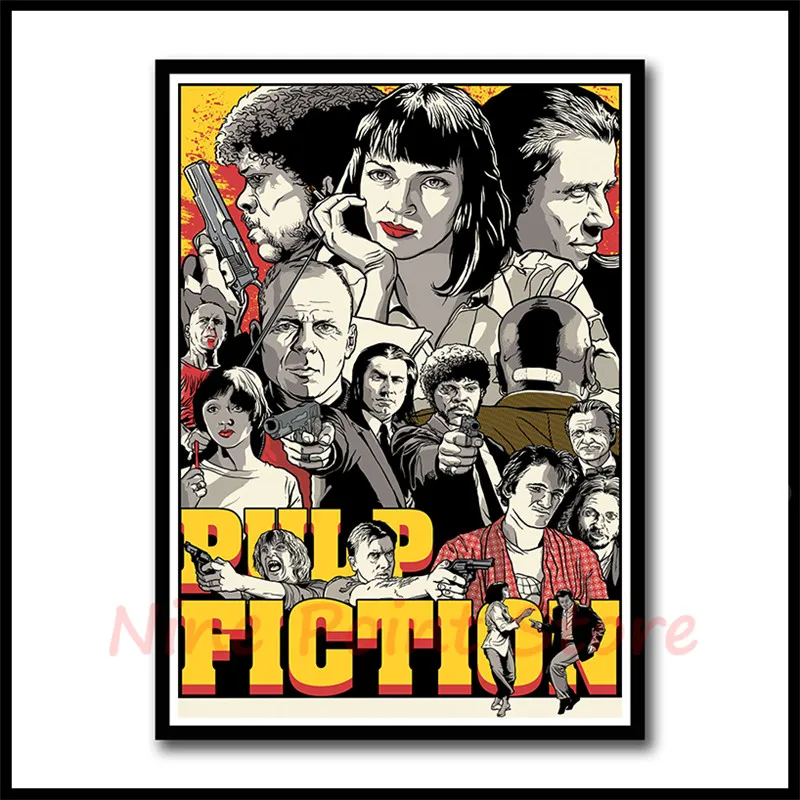 Fiction Classic Movie White Kraft Poster Living Room Bar Hotel Wall Decorative Painting Frameless