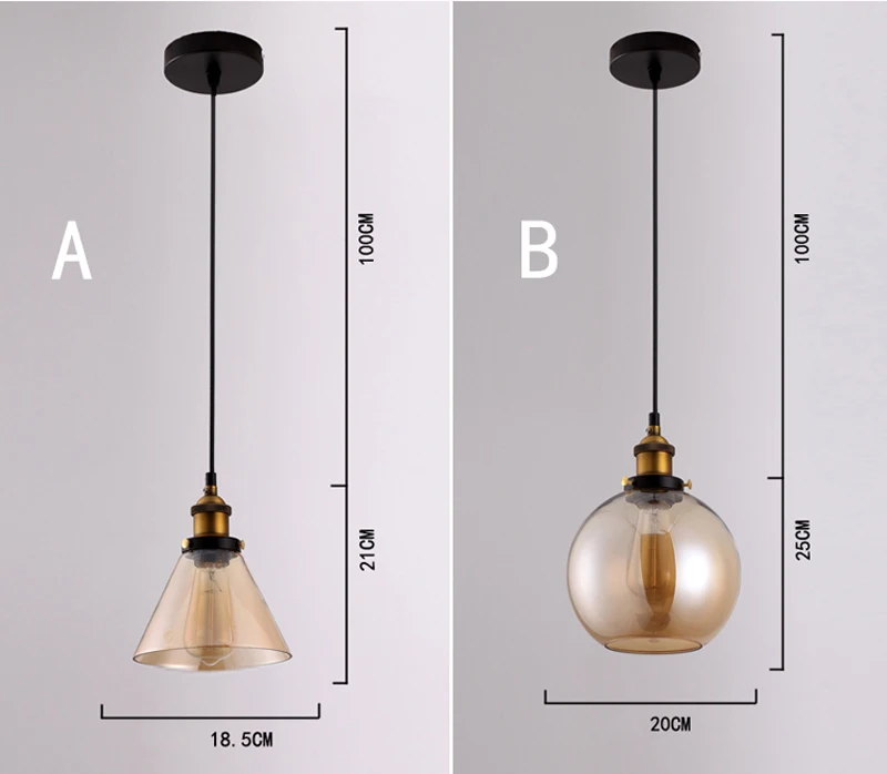 Ретро Винтаж подвесные светильники из прозрачного стекла абажур Лофт подвесные лампы E27 110 В 220 В для столовой украшения дома освещение