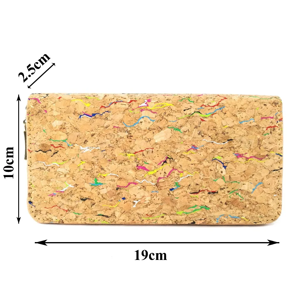 Деревенский натуральный цвет длинный женский пробковый кошелек веганская Кредитная карта ID держатель Классический женский кошелек