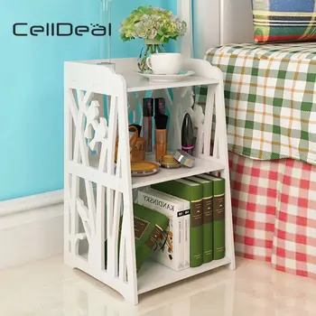 

Bedside Table Cabinet Cupboard Nightstand Storage Organizer Shelving Rack White Cabinet Bedroom Storage Muebles De Dormitorio