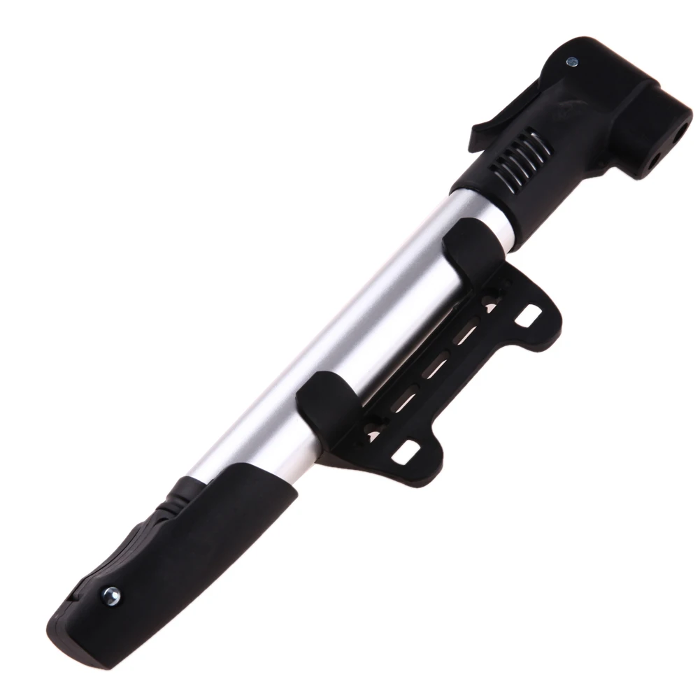 

Aluminum Alloy Inflator Bike Pump MiniPortable Bicycle Tire Pump Ultralight Cycling Air Pump Silver Color High Pressure For Bike
