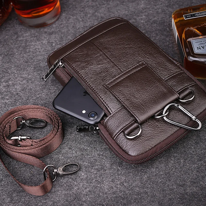 Мужская сумка портмоне из натуральной кожи с крючком|bag genuine leather|fashion shoulder bagsshoulder