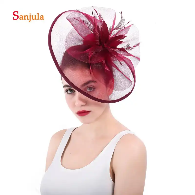 burgundy hats and fascinators