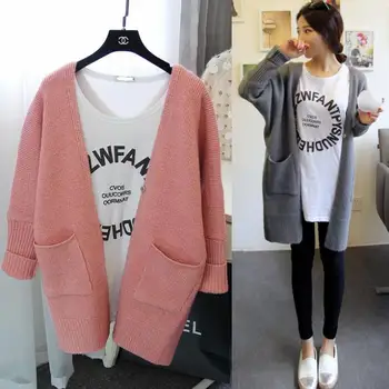 

Pullover Limited Full Solid Poncho Winter 2016 New Style Warm Ladies Knitted Cardigan Women Long Thickening In Loose Big Sweater