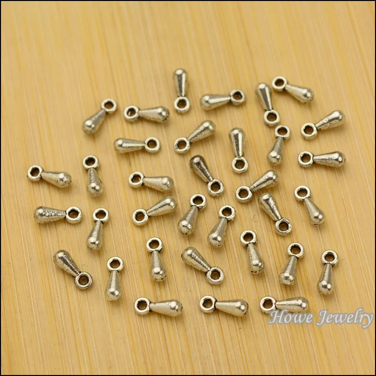 

150 pcs Vintage zinc alloy Antique Silver charm Drop shape pendant DIY Bracelet Necklace metal jewelry accessories Making