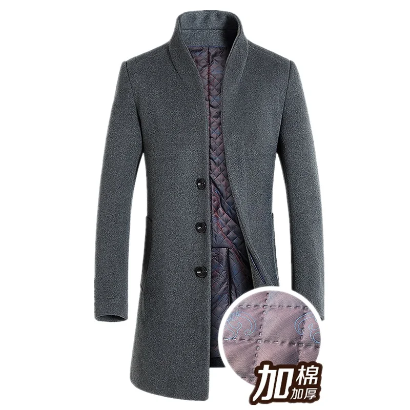 BOLUBAO Autumn Winter Men Wool Blends Coats Men's Solid Color Slim Fit Trench Coat Casual Brand Quality Wool Blends Coat Male - Цвет: Dark gray