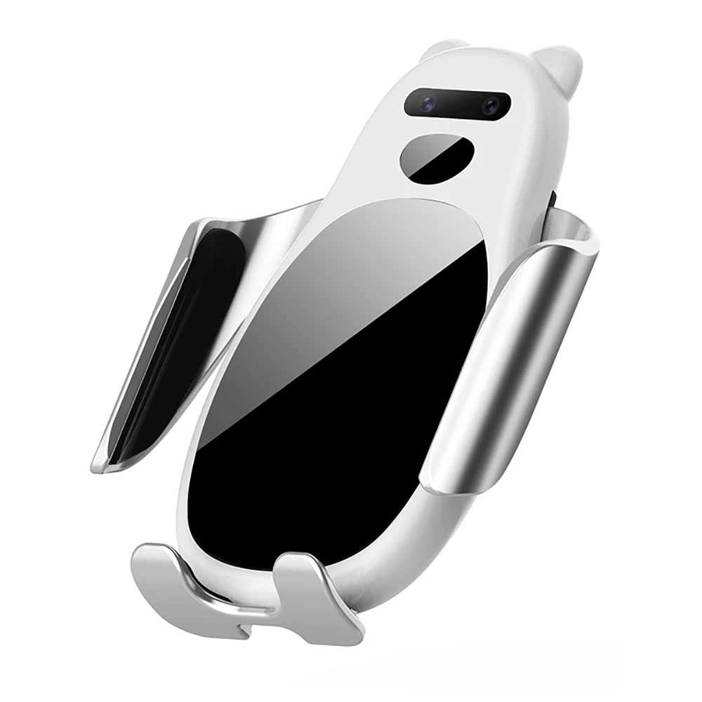 15 Вт автоматическое беспроводное автомобильное зарядное устройство инфракрасная индукция Быстрая зарядка держатель телефона крепление в автомобиль для iPhone X XS XR samsung S10 S9 - Цвет: Белый