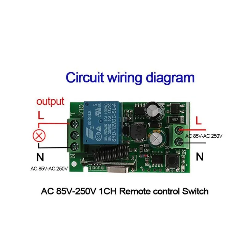 433MHz Universal Wireless Remote Control AC 110V 220V 1 Channel Relay Receiver Module 4 Button Remote Control RF Wireless Switch 433MHz Universal Wireless Remote Control AC 110V 220V 1 Channel Relay Receiver Module 4 Button Remote Control RF Wireless Switch