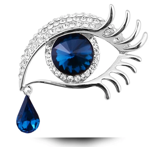 

Angel eye & teardrop brooch pin for women austrian crystal jewelry gold & silver plated ZP06 wholesale drop shipping