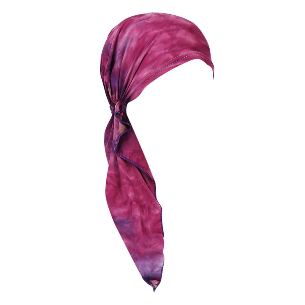 Новый большой хвост Tie Dyed изогнутые мусульманские головные уборы Рак Шапки химио