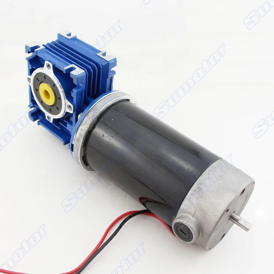 GW80170 DC 12V 24V back shaft for encoder Worm Gear Motor Reduction Electric engine Large Torque Low speed big power Industrial dc gear motor 60w speed high power dc12v 24v large torque reversing motor motor