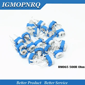 

20PCS RM065 RM-065 500r ohm 501 Blue and white potentiometer Trimmer Potentiometer horizontal Trimpot