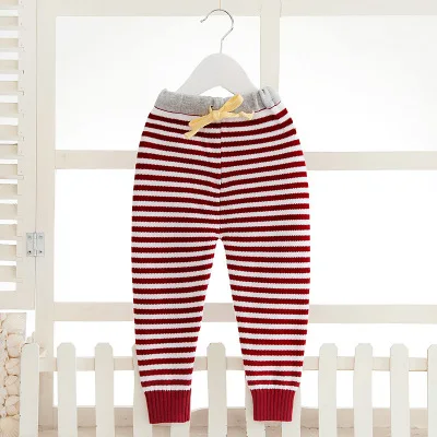 Весенне-осенние хлопковые трикотажные штаны для малышей Симпатичные брюки в полоску для малышей Зимние Повседневные мягкие леггинсы для мальчиков и девочек AA12201 - Color: as picture 3