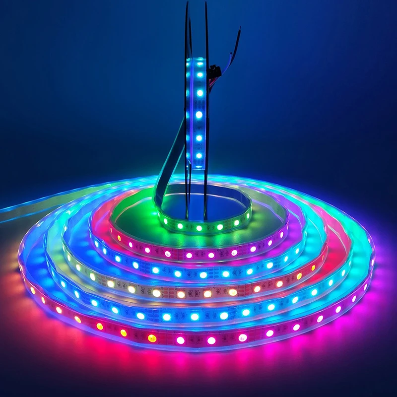

led strip running 2811 led strip 12v addressable Addressable LED Strip light WS2811 5050 RGB 12V Black LED Tape lamp