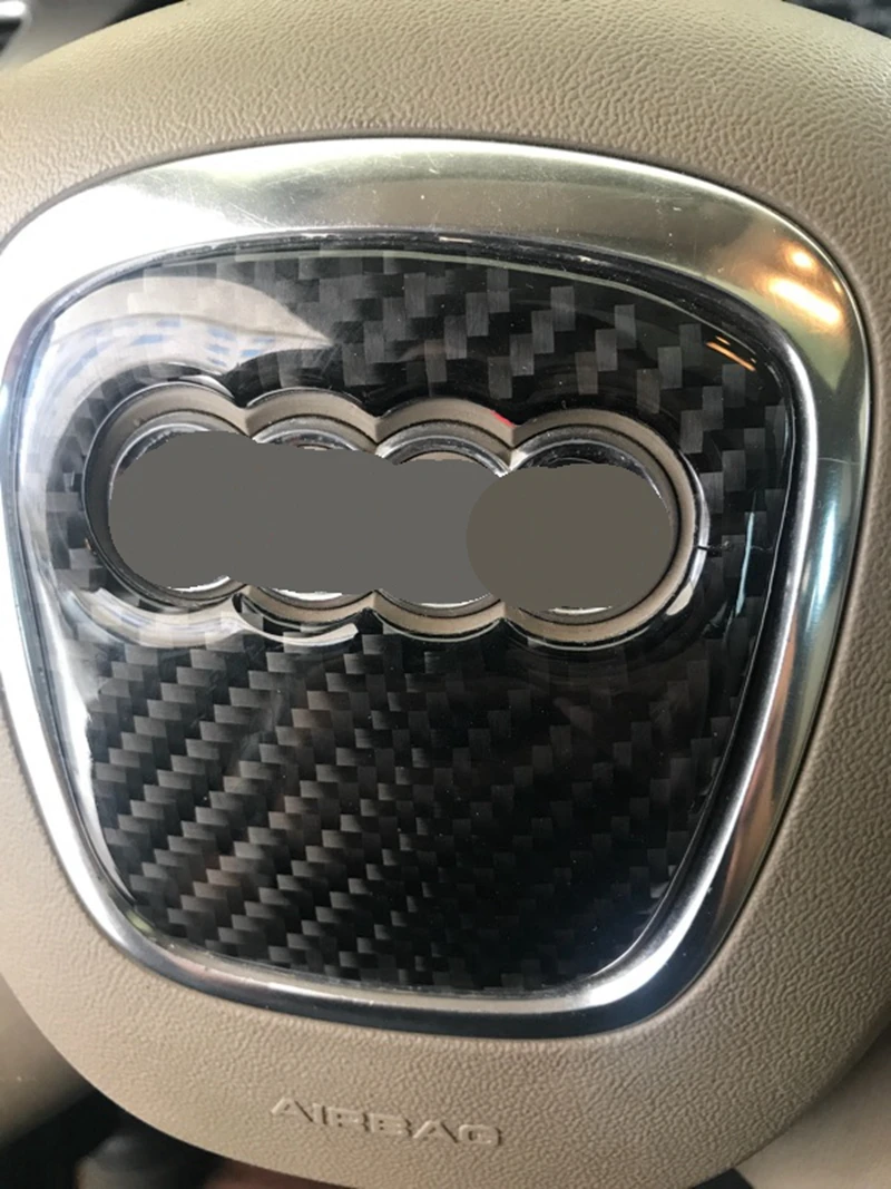 Автомобильная наклейка на руль из углеродного волокна с логотипом для Audi A4 A1 A3 A5 A6