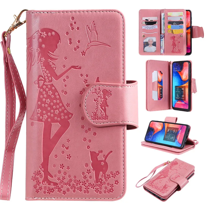 

A20 cases For samsung galaxy A20 A30 A50 SM-A205 A305 A505 Case Wallet Flip Cover Phone Capa Coque 9 Card Slot for samsung A50