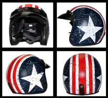 New Retro Vintage Estilo Alemão Motocicleta Capacete 3/4 Cara Aberta Capacete Scooter Chopper Cruiser Motociclista Moto Capacete Óculos Máscara